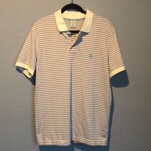 Brooks Brothers Purple and White Stripe Performance Polo